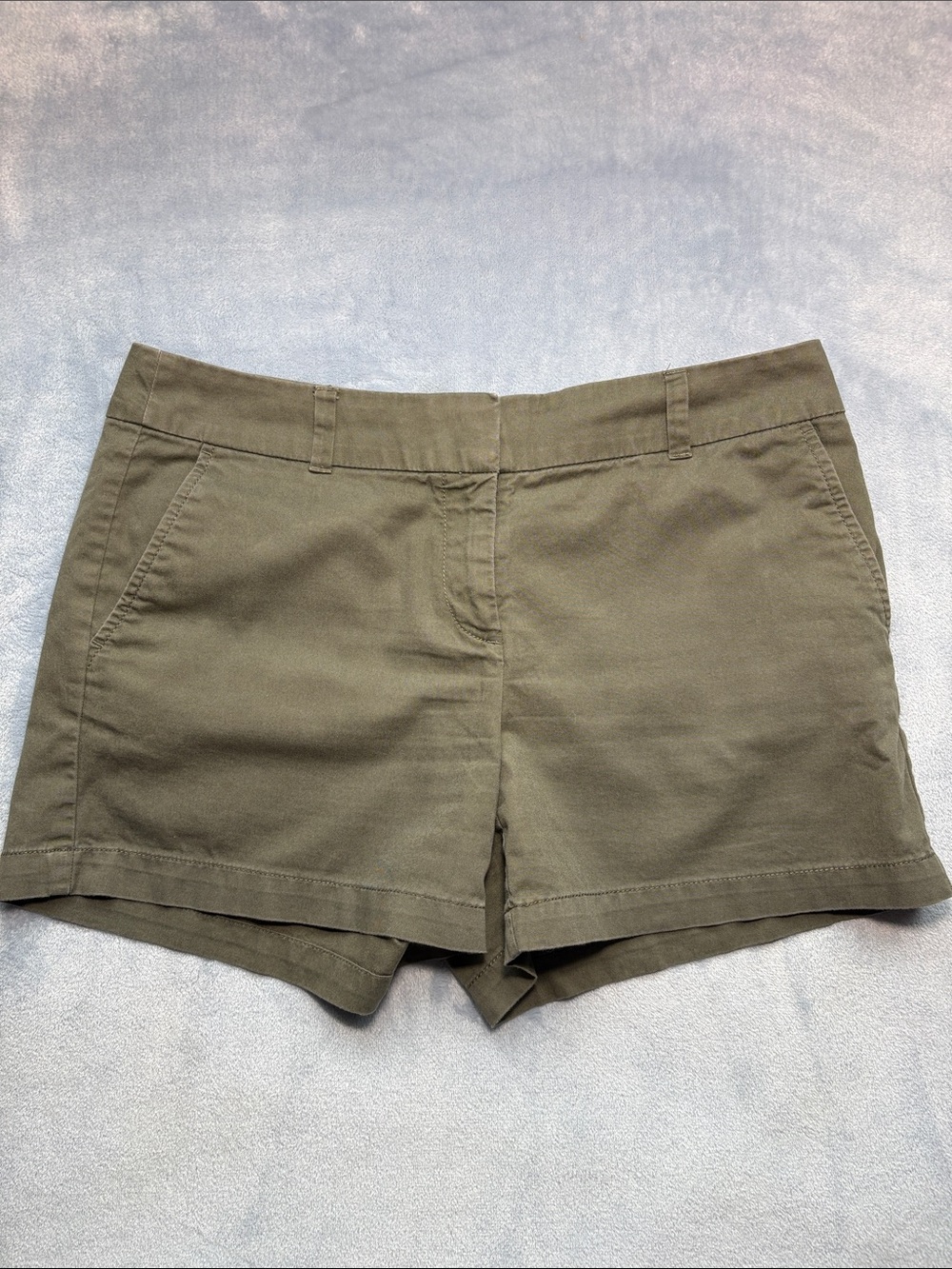 LOFT Olive Cotton Shorts 4" Inseam